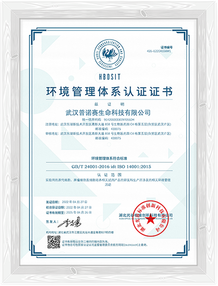 環(huán)境管理體系認(rèn)證證書