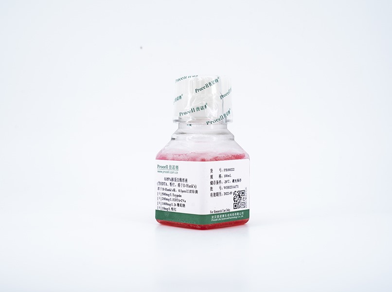 0.05%胰蛋白酶溶液(含EDTA、酚紅，溶于D-Hank's)